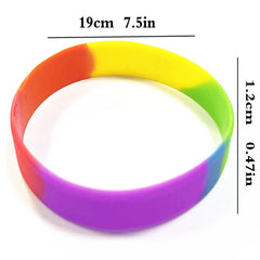 Rainbow Silicone Bracelet Rubber Wristband Small Pride Month Bracel
