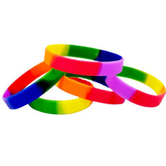 Rainbow Silicone Bracelet Rubber Wristband Small Pride Month Bracel