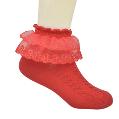 5 Pairs Girls Lace Ruffled Princess Socks Mesh Breathable Dance Socks