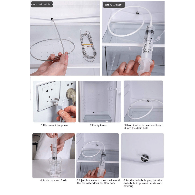 5pcs Refrigerator Drain Clean Brush Dredge Tool