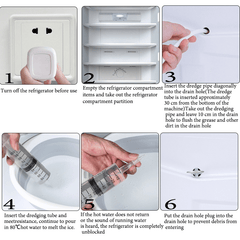 5pcs Refrigerator Drain Clean Brush Dredge Tool