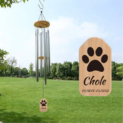 Cat Dog Memorial Wind Chime Rich Sound Metal Garden Decoration