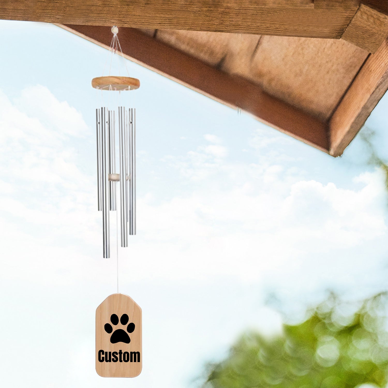 Cat Dog Memorial Wind Chime Rich Sound Metal Garden Decoration