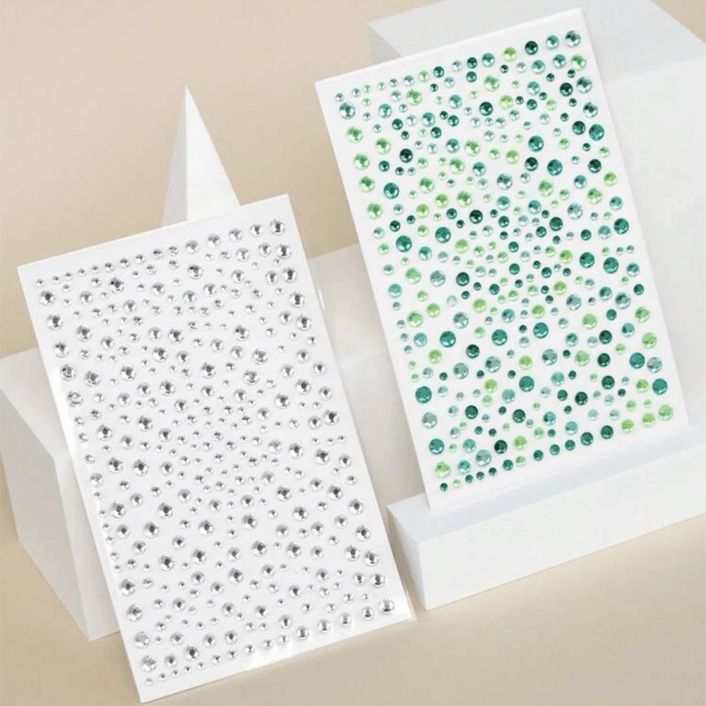 2 Sparkling Rhinestone Face Tattoo Stickers, Halloween Makeup and Face Jewels