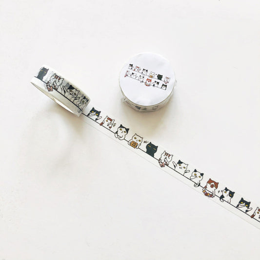 Creative Cat & Paper Tape Decorative Tape Girl Collage Basic Journal