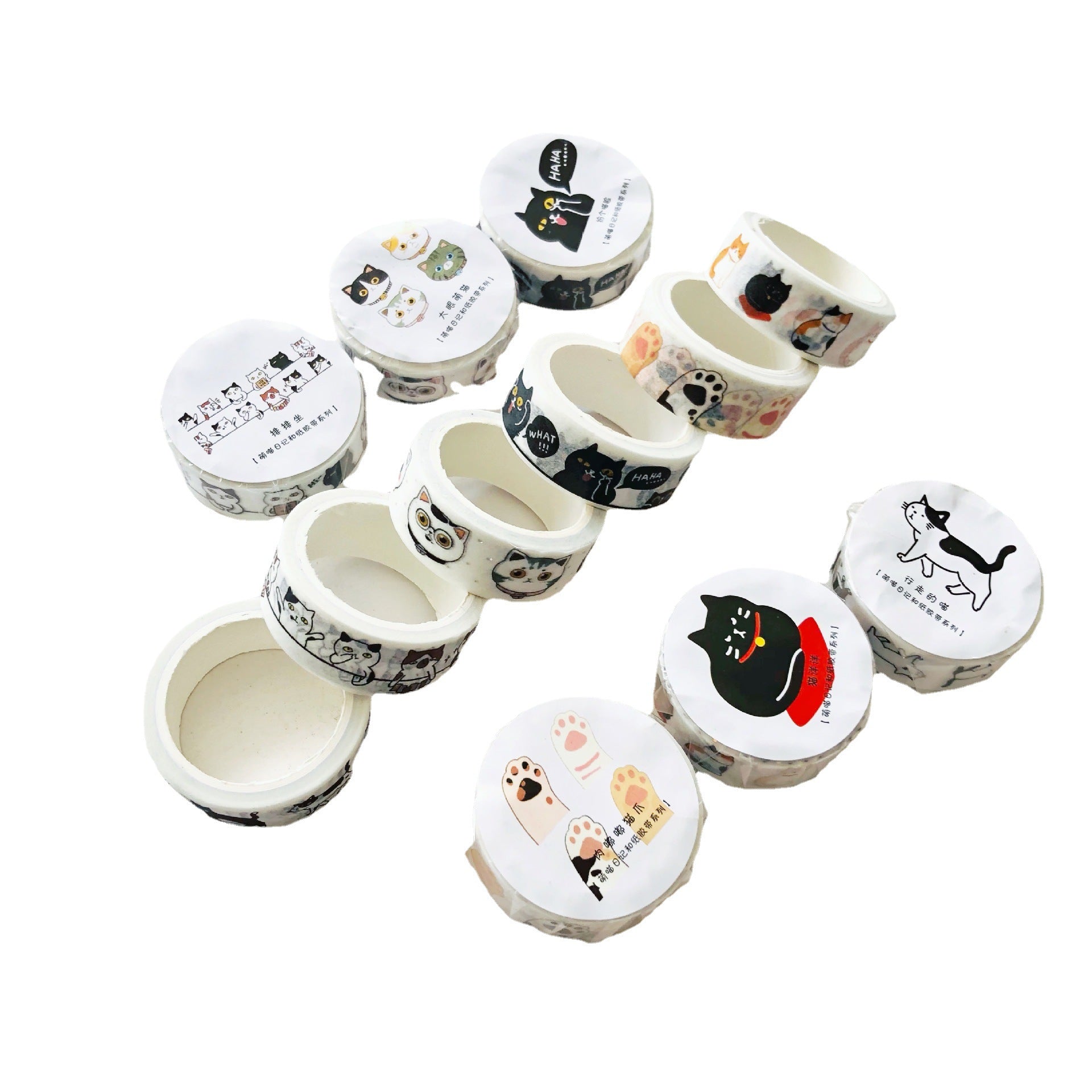Creative Cat & Paper Tape Decorative Tape Girl Collage Basic Journal