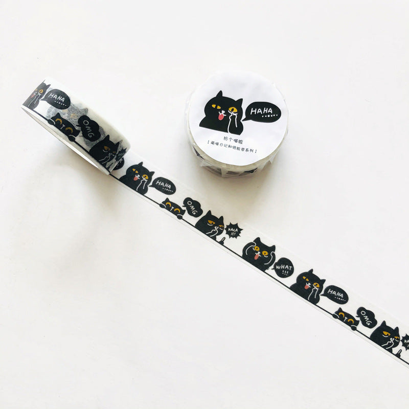 Creative Cat & Paper Tape Decorative Tape Girl Collage Basic Journal