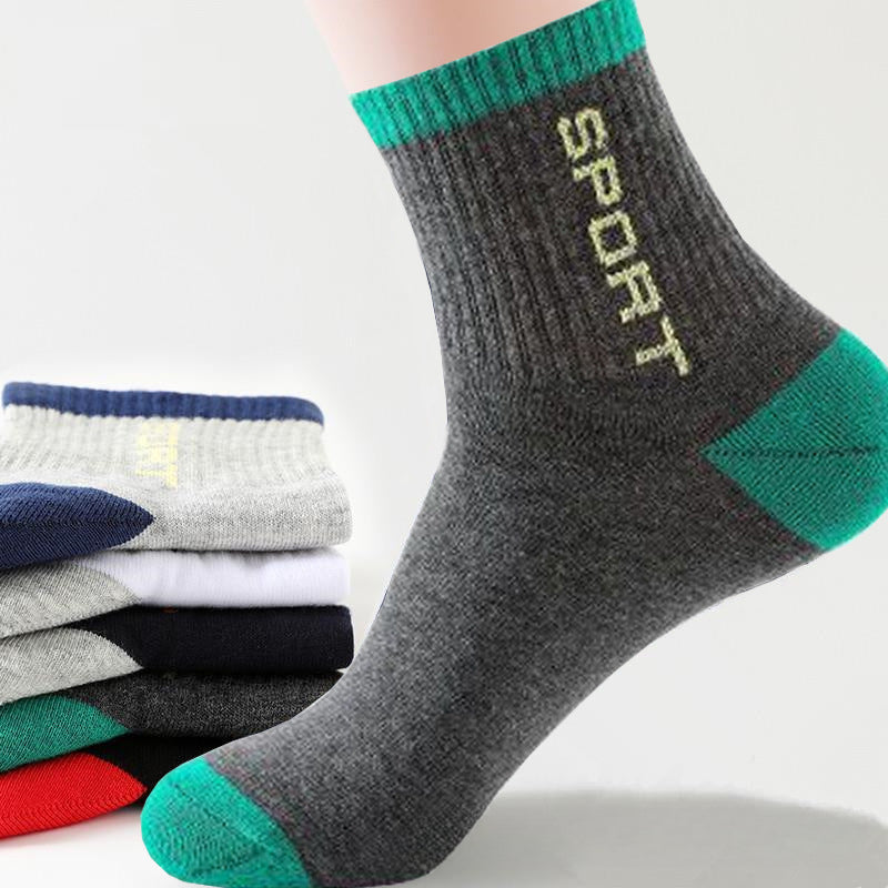 5 Pairs Men's Sweat Absorbing Sport Socks - Running Training