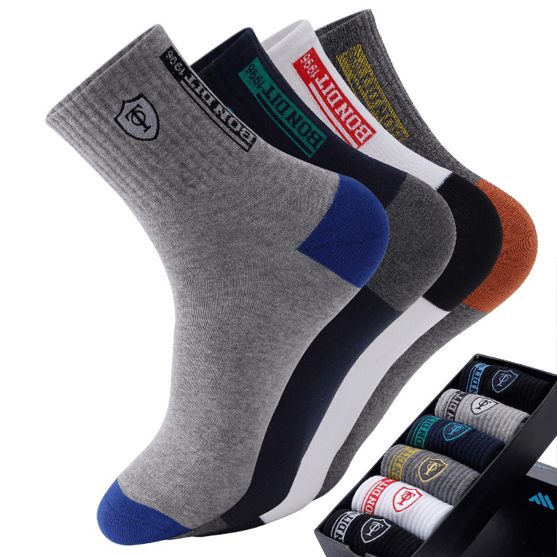 5 Pairs Men's Sweat Absorbing Sport Socks - Running Training