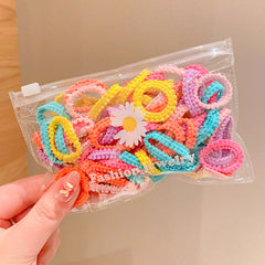50pcs Colorful Hair Tie Hair Bands Ponytail Holders Sweet Hair Accessories