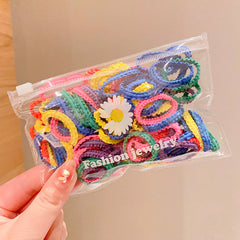 50pcs Colorful Hair Tie Hair Bands Ponytail Holders Sweet Hair Accessories