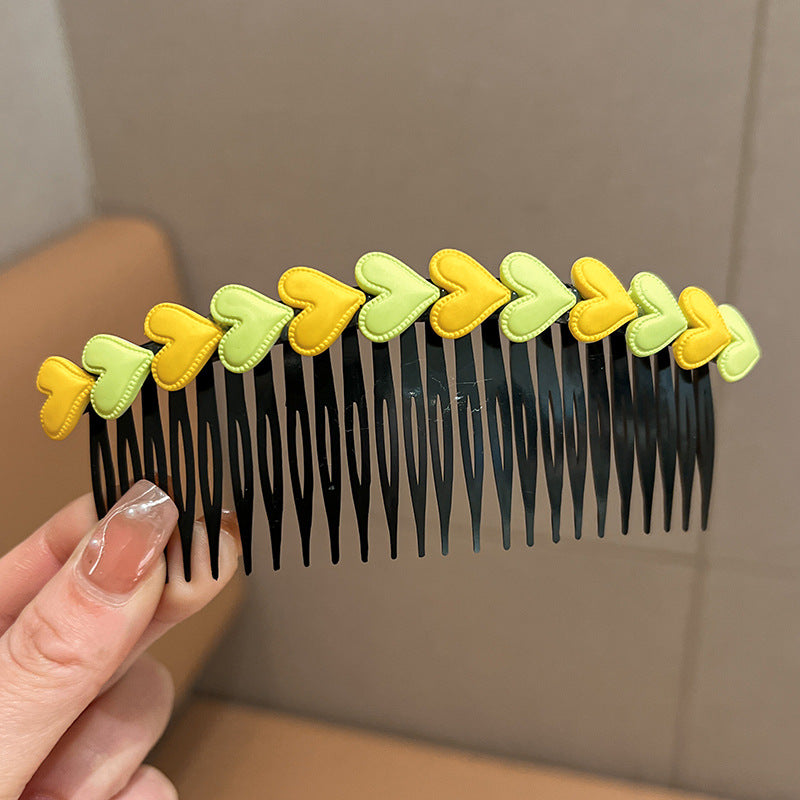 Heart Flowers Decor Comb Hair Artifact Hair Comb Girls Hair Accessories