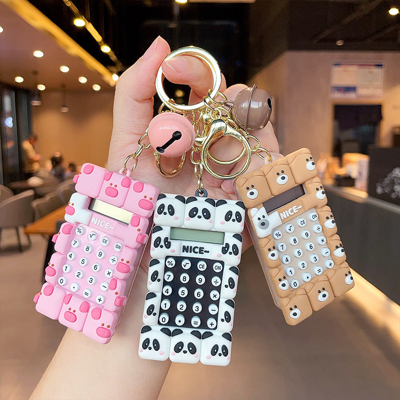 Animal Panda Pig Maze Calculator Keychain Boys