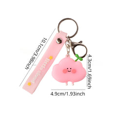 Cartoon Rubber Doll Grass Cloud Key Chain Bag Pendant for Students