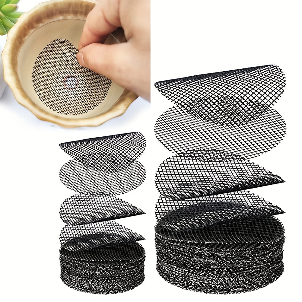 10pcs Flower Pot Hole Mesh Pad Round Drainage Screens Prevent Soil Loss