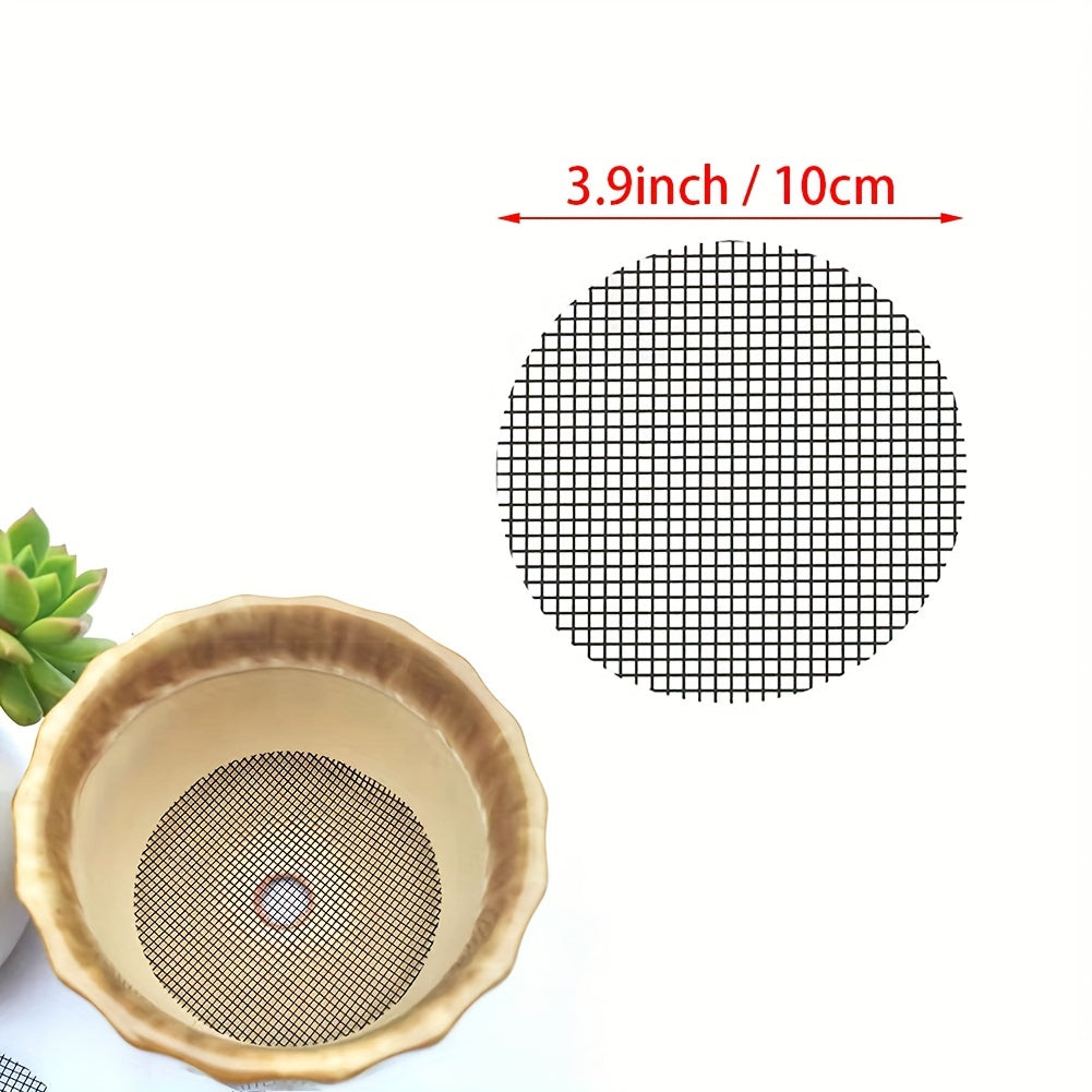 10pcs Flower Pot Hole Mesh Pad Round Drainage Screens Prevent Soil Loss