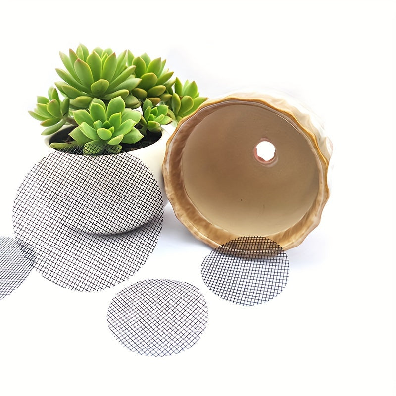 10pcs Flower Pot Hole Mesh Pad Round Drainage Screens Prevent Soil Loss