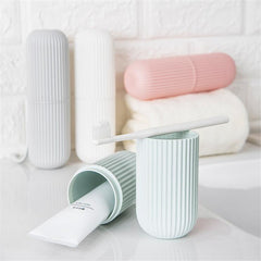 Portable Travel Toothbrush Box Set with Rinse Cup