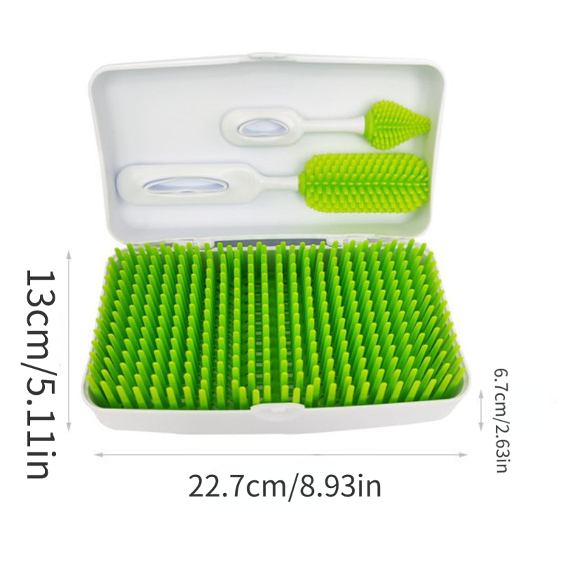 Baby Bottle Brush & Pacifier Set with Drying Rack