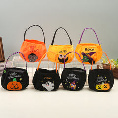 Mini Halloween Pumpkin Handbag Trick Or Treat Candy Storage Bag Tote Bag