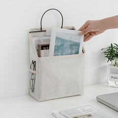 Wall Mounted Tabletop Storage Bag with Hooks & Mobile Phone Holder