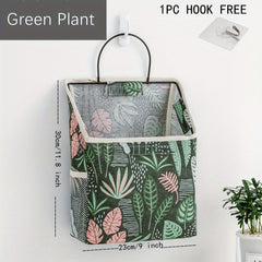 Wall Mounted Tabletop Storage Bag with Hooks & Mobile Phone Holder