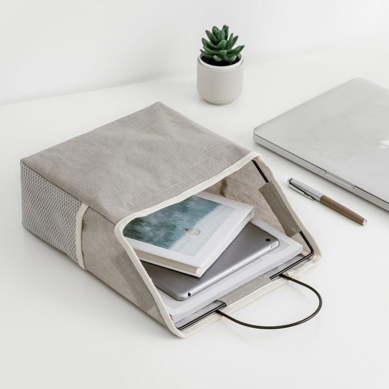 Wall Mounted Tabletop Storage Bag with Hooks & Mobile Phone Holder