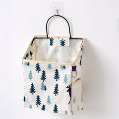Wall Mounted Tabletop Storage Bag with Hooks & Mobile Phone Holder