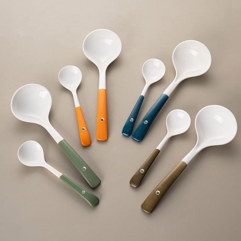 Ceramic Spoon Long Handle Rice Porcelain Coffee Spoon