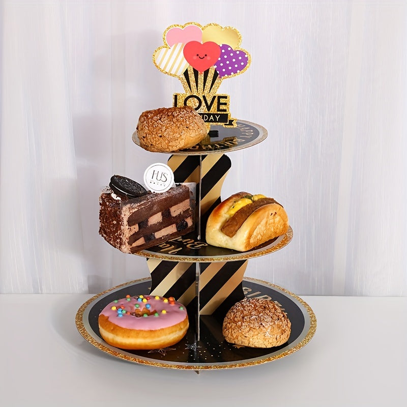 3 Tier Cake Stand Dessert Display Birthday Cupcake Party Decorations