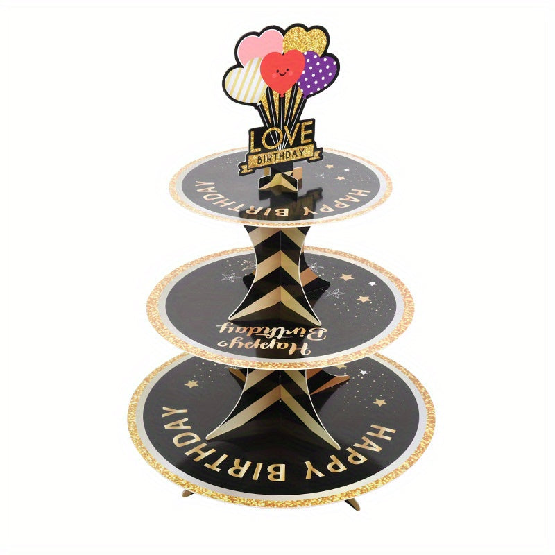 3 Tier Cake Stand Dessert Display Birthday Cupcake Party Decorations