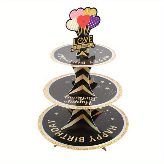 3 Tier Cake Stand Dessert Display Birthday Cupcake Party Decorations