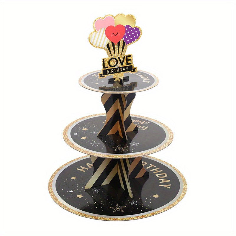 3 Tier Cake Stand Dessert Display Birthday Cupcake Party Decorations