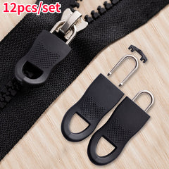 12pcs Detachable Zipper Pull Alloy Rubber Zipper Pull Clothing Accessories