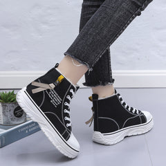 Women's Platform Canvas High Top Shoes Comfortable Plush Lined