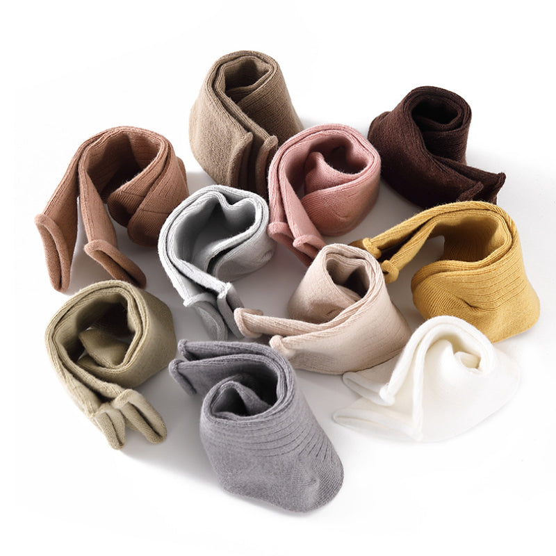 10pairs Kids Casual Plain Socks Comfy Crew Socks For 0-10yrs