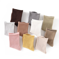 10pairs Kids Casual Plain Socks Comfy Crew Socks For 0-10yrs