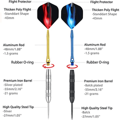 12pcs Professional Steel Tip Darts Set for Beginners 19g 22g 23g 24g