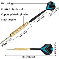 12pcs Professional Steel Tip Darts Set for Beginners 19g 22g 23g 24g