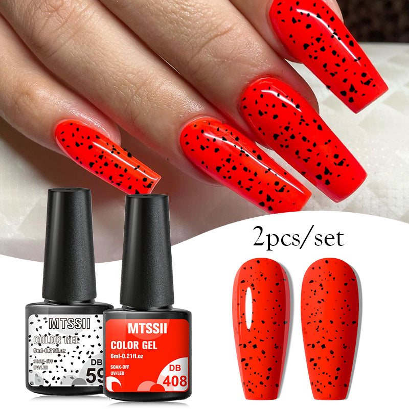 8 Colors Summer Hot Pink Bright Yellow Gel Nail Polish Set