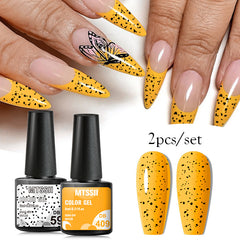 8 Colors Summer Hot Pink Bright Yellow Gel Nail Polish Set