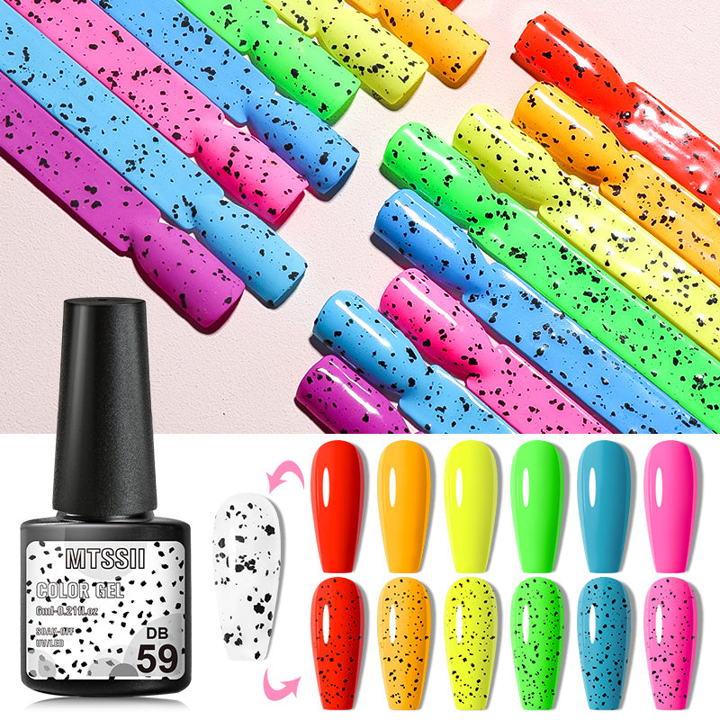 8 Colors Summer Hot Pink Bright Yellow Gel Nail Polish Set