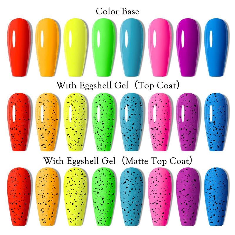 8 Colors Summer Hot Pink Bright Yellow Gel Nail Polish Set