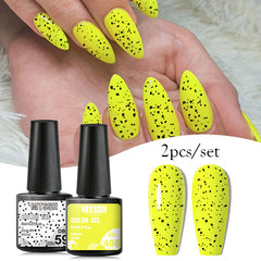 8 Colors Summer Hot Pink Bright Yellow Gel Nail Polish Set