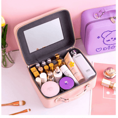 Cartoon Bear Makeup Train Case Cosmetic Storage Organizer Travel Bag