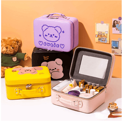 Cartoon Bear Makeup Train Case Cosmetic Storage Organizer Travel Bag