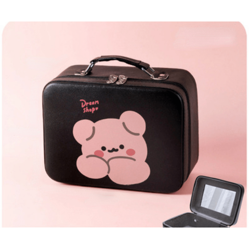 Cartoon Bear Makeup Train Case Cosmetic Storage Organizer Travel Bag