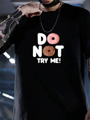 Men's Donut Graphic T-shirt Mid Stretch Tee Outdoor Clothing