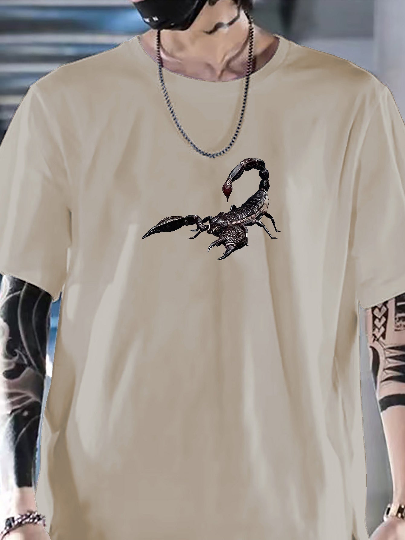 Men's Scorpion Graphic T shirt Casual Mid Stretch Breathable Tee