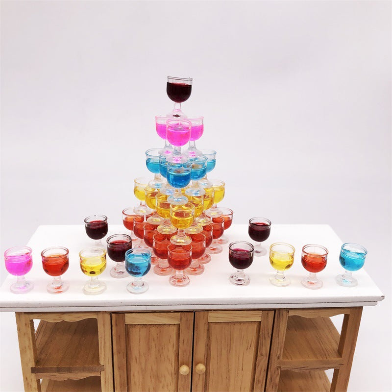 5pcs Red Wine Glass Cocktail Play 1 12 Mini Dollhouse Furniture Pocket Mini Kitc